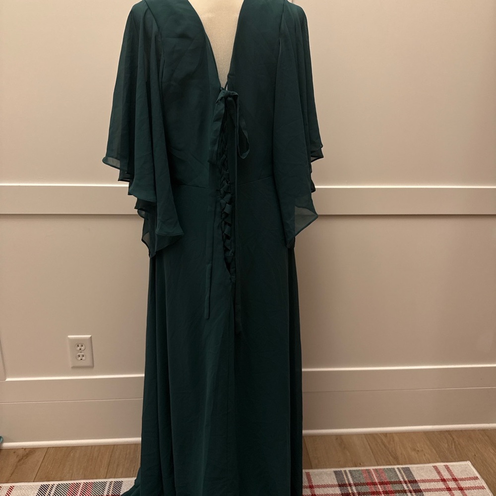 Chic Teal Maxi Dress with Elegant Draping - Picture 7 of 8